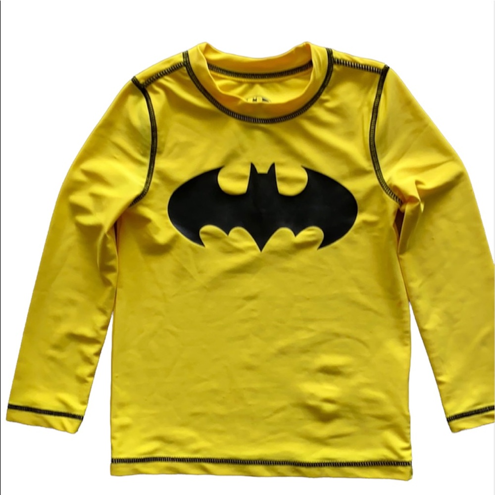 Batman yellow long sleeve swim shirt